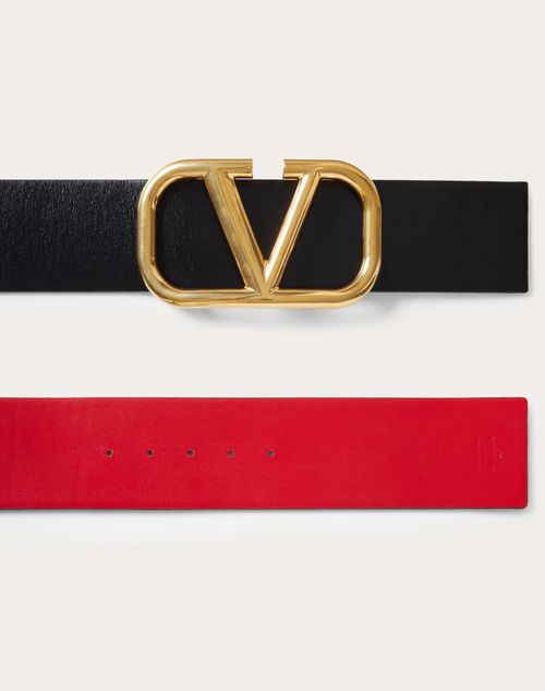 Valentino CINTURÓN REVERSIBLE VLOGO SIGNATURE DE PIEL DE BECERRO BRILLANTE DE 70 MM Descuentos del mes