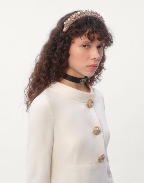 Valentino CINTA PARA EL CABELLO VALENTINO DE LANA Y SEDA CON BORDADO Descuento por venta flash