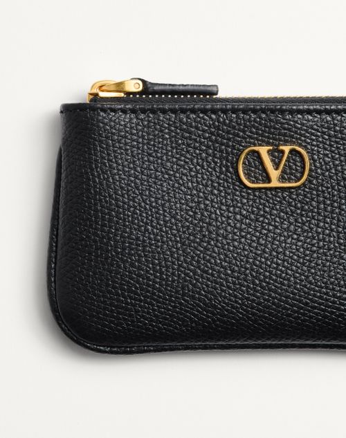 Valentino LLAVERO DE CUERO GRANEADO DE BECERRO CON EL VLOGO SIGNATURE Outlet online