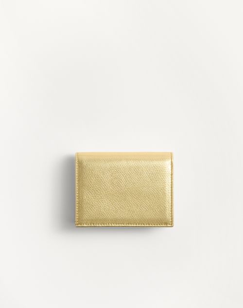Valentino BILLETERA VLOGO SIGNATURE DE CUERO GRANEADO Y LAMINADO DE BECERRO Venta caliente