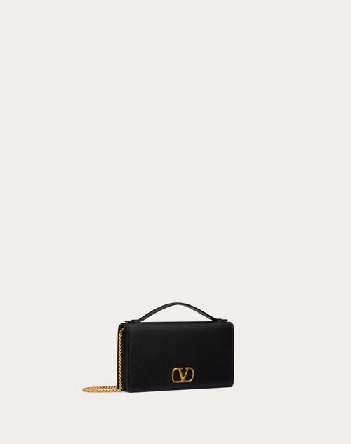 Valentino CARTERA CON CADENA VLOGO SIGNATURE DE PIEL DE BECERRO GRANULADA COMPRAR AHORA