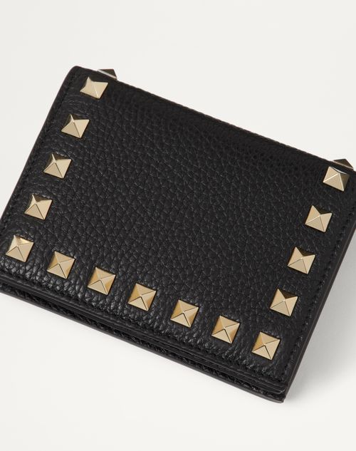 Valentino CARTERA ROCKSTUD PEQUEÑA DE PIEL DE BECERRO GRANULADA Liquidación