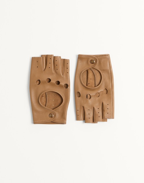 Valentino GUANTES SIN DEDOS VLOGO SIGNATURE DE CUERO NAPPA Venta caliente