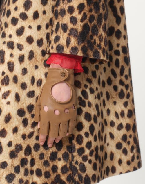 Valentino GUANTES SIN DEDOS VLOGO SIGNATURE DE CUERO NAPPA Venta caliente