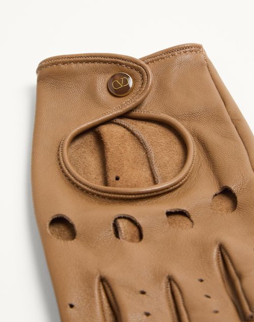 Valentino GUANTES SIN DEDOS VLOGO SIGNATURE DE CUERO NAPPA Venta caliente