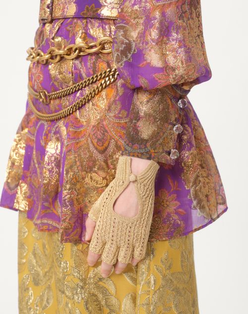 Valentino GUANTES SIN DEDOS DE LUREX TEJIDO En oferta