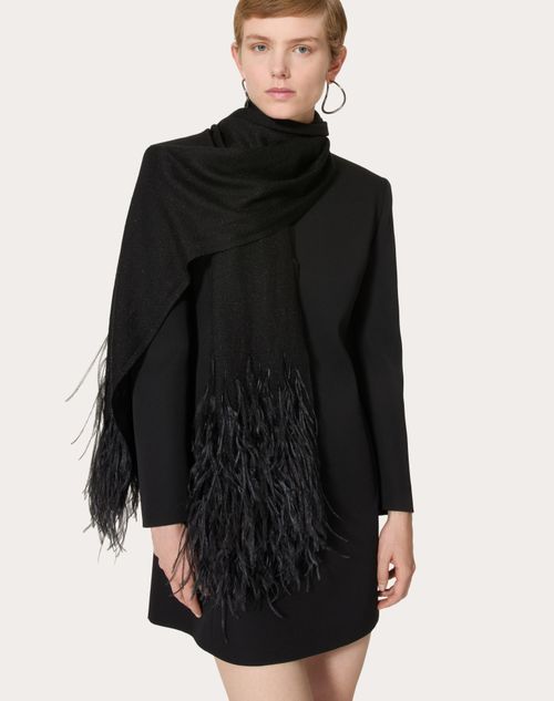 Valentino ESTOLA VALENTINO CON MICROLENTEJUELAS Y PLUMAS COMPRAR AHORA