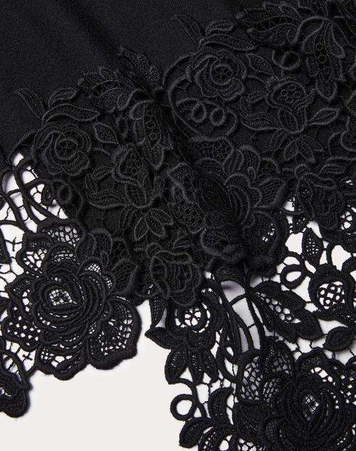 Valentino BUFANDA DE ENCAJE DE LANA Y CACHEMIRA CON DETALLE DE ENCAJE DE MACRAMÉ ÚLTIMAS EDICIONES