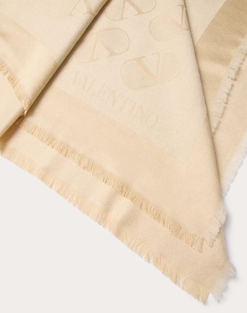 Valentino CHAL DE SEDA LANA Y LÚREX CON VLOGO SIGNATURE Precio de fábrica