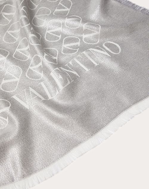 Valentino CHALINA DE JACQUARD DE SEDA CACHEMIRA Y LUREX DE 140 X 140 CON EL VLOGO SIGNATURE Promoción por tiempo limitado