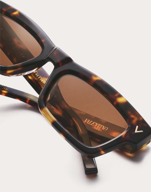 Valentino V-SHARP MARCO RECTANGULAR DE ACETATO Libre de impuestos