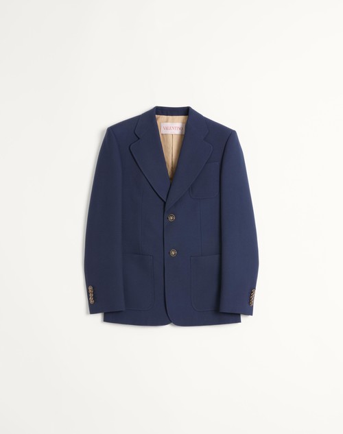 Valentino CHAQUETA DE GABARDINA DE LANA CON BOTONADURA SIMPLE