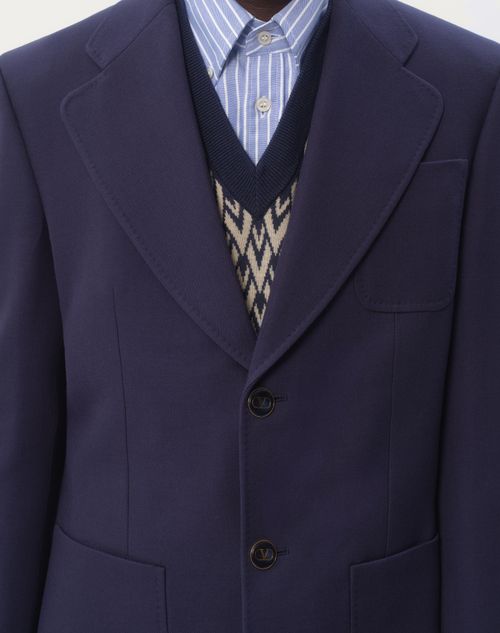 Valentino CHAQUETA DE GABARDINA DE LANA CON BOTONADURA SIMPLE Oferta exclusiva