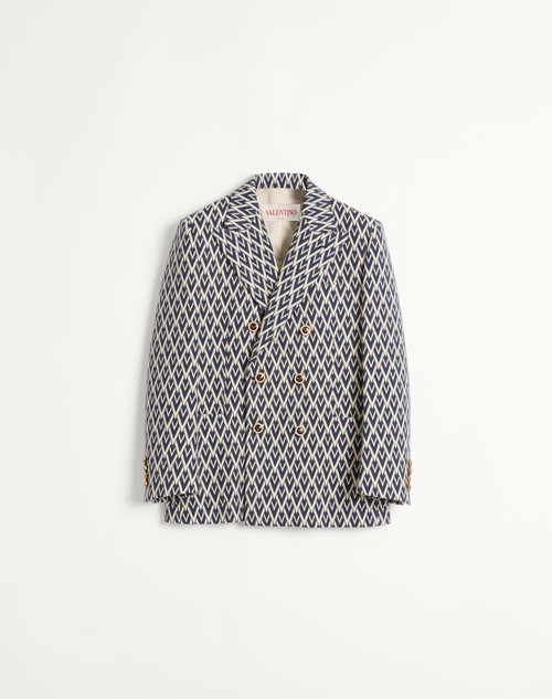 Valentino CHAQUETA CRUZADA DE LANA CON JACQUARD TOUTE LA VE Descuento por venta flash