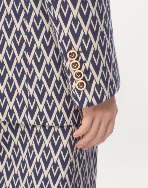Valentino CHAQUETA CRUZADA DE LANA CON JACQUARD TOUTE LA VE Descuento por venta flash