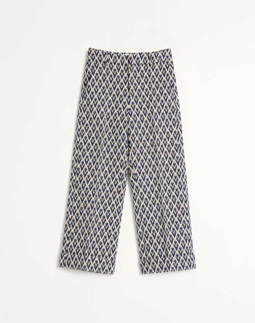 Valentino PANTALÓN DE LANA CON JACQUARD TOUTE LA V EN EL DOBLADILLO Ofertas de temporada