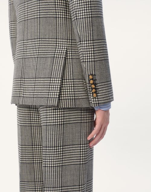 Valentino CHAQUETA DE LANA CON BOTONADURA SENCILLA Y DISEÑO CUADRICULADO DE PATA DE GALLO Ofertas especiales