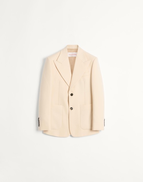 Valentino CHAQUETA DE GABARDINA DE LANA CON BOTONADURA SIMPLE Rebajas de fin de temporada