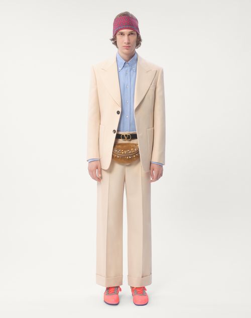 Valentino CHAQUETA DE GABARDINA DE LANA CON BOTONADURA SIMPLE Rebajas de fin de temporada
