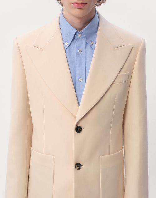 Valentino CHAQUETA DE GABARDINA DE LANA CON BOTONADURA SIMPLE Rebajas de fin de temporada