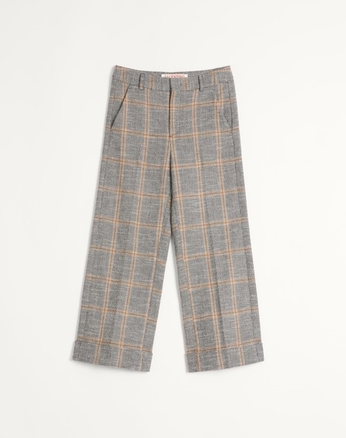 Valentino PANTALÓN DE MEZCLA DE LANA CON DOBLADILLO DE DISEÑO A CUADROS 2025