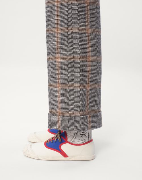 Valentino PANTALÓN DE MEZCLA DE LANA CON DOBLADILLO DE DISEÑO A CUADROS 2025