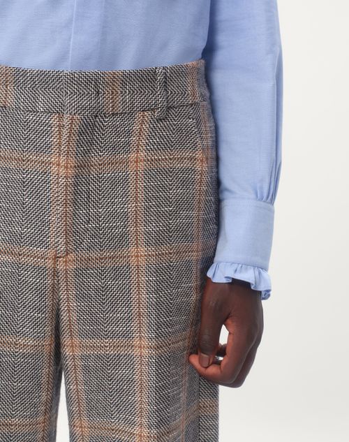 Valentino PANTALÓN DE MEZCLA DE LANA CON DOBLADILLO DE DISEÑO A CUADROS 2025