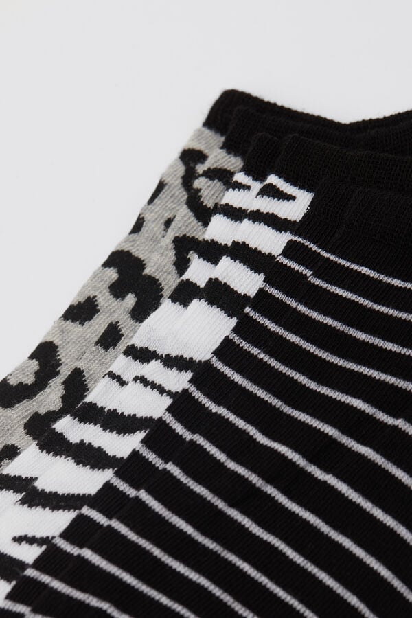 Tezenis 3 Pares de Calcetines Tobilleros de Algodón Estampados para Mujer Descuento por venta flash