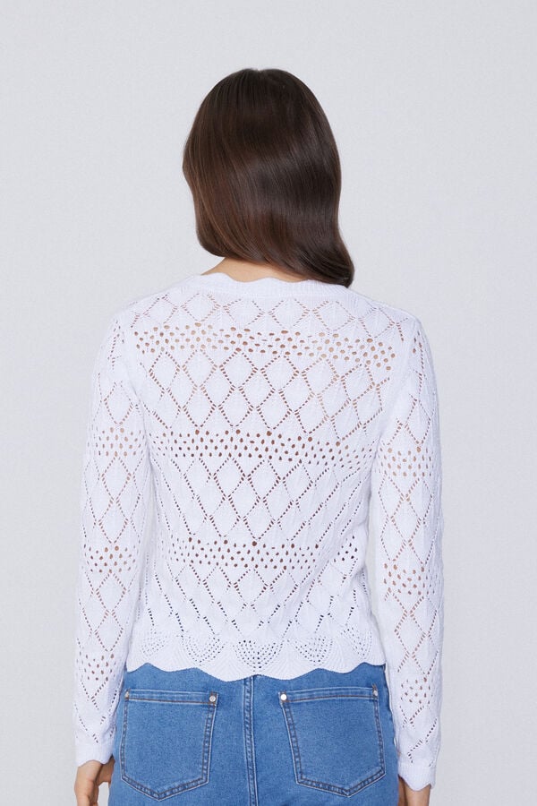 Tezenis Cárdigan de Manga Larga Perforado de Crochet En oferta