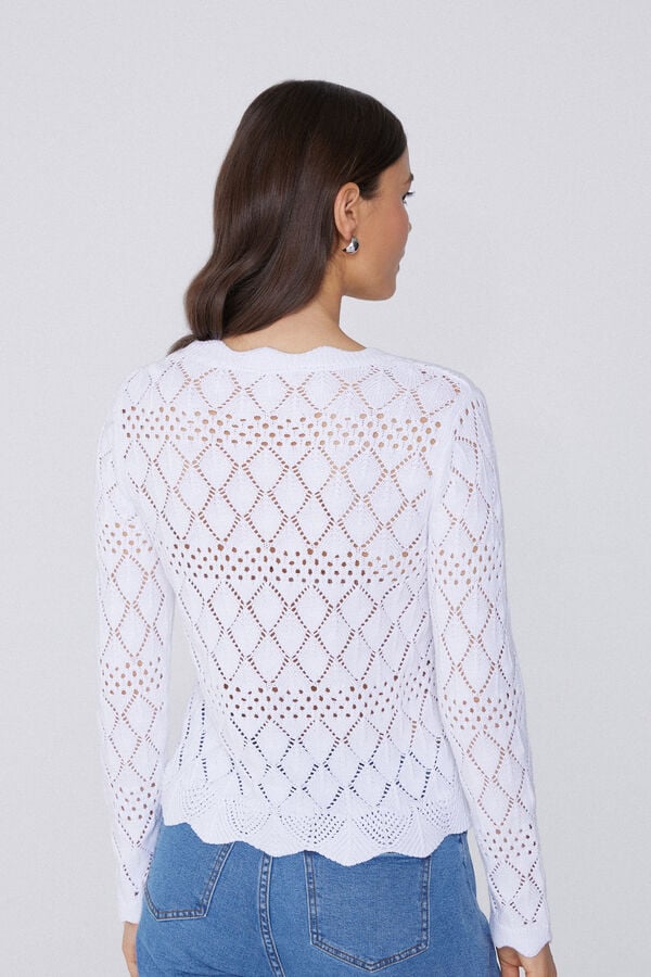 Tezenis Jersey de Manga Larga Perforado de Crochet Rebajas baratas