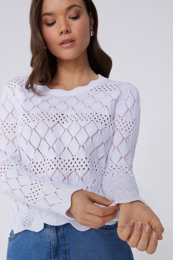 Tezenis Jersey de Manga Larga Perforado de Crochet Rebajas baratas