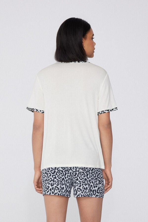 Tezenis Pijama Corto Media Manga de Viscosa Estampado Animal Rebajas top
