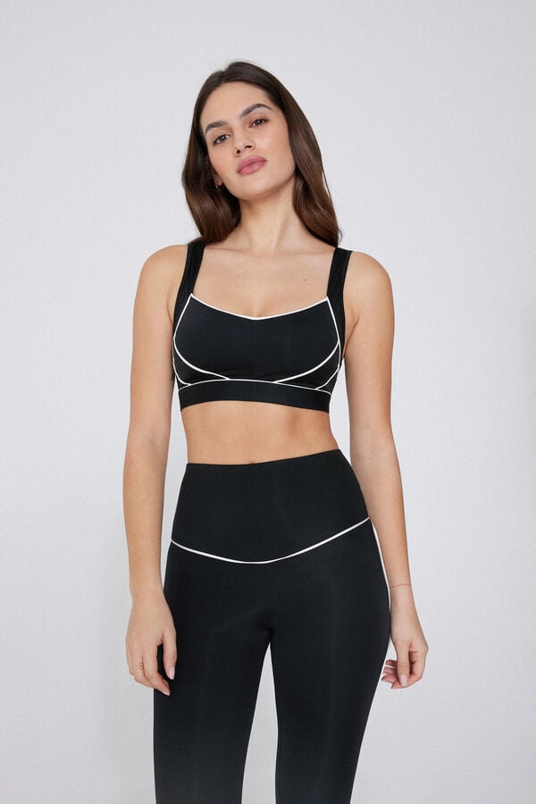 Tezenis Top Corto Deportivo de Microfibra con Ribetes Grandes descuentos