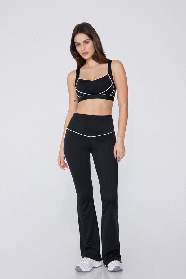Tezenis Leggings Flare Microfibra con Ribete Liquidación