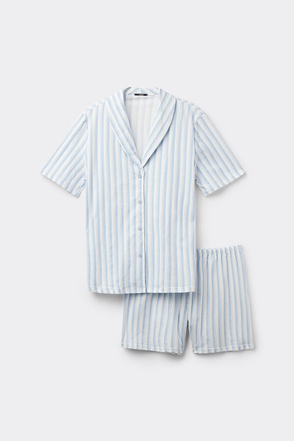 Tezenis Pijama Corto Abierto Media Manga Algodón Rayas 2025