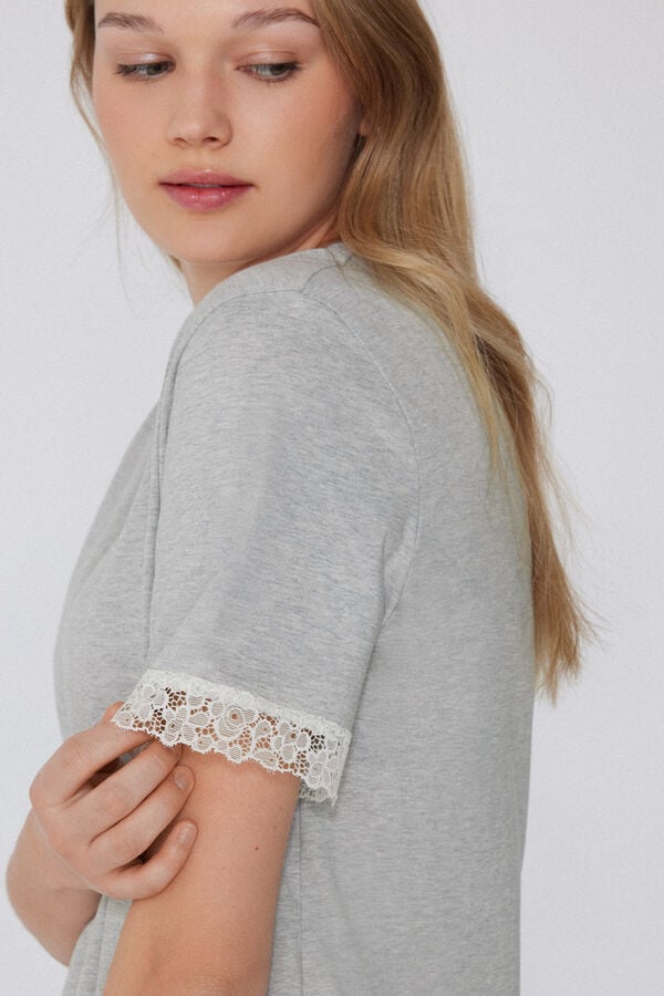 Tezenis Pijama Largo Encaje Media Manga Delicate Touch Ofertas