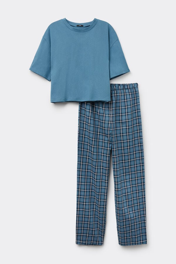 Tezenis Pijama de Media Manga con Pantalón Largo de Tela Rebajas baratas