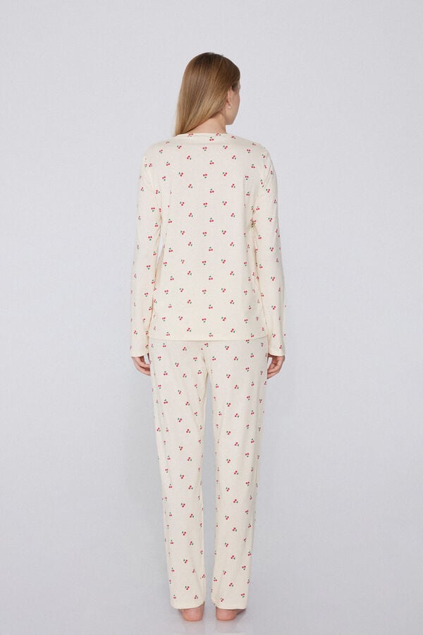 Tezenis Pijama Largo Algodón Estampado Cerezas Rebajas de fábrica