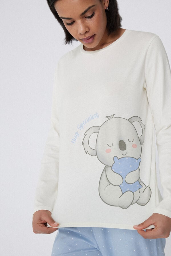 Tezenis Pijama Largo de Algodón con Estampado Koala Liquidación