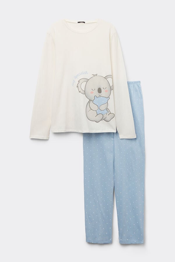 Tezenis Pijama Largo de Algodón con Estampado Koala Liquidación