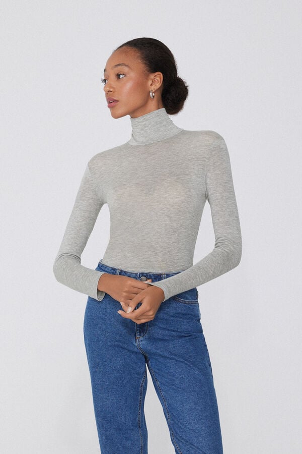 Tezenis Camiseta con Cuello Alto de Viscosa y Lana Merino Mejor oferta