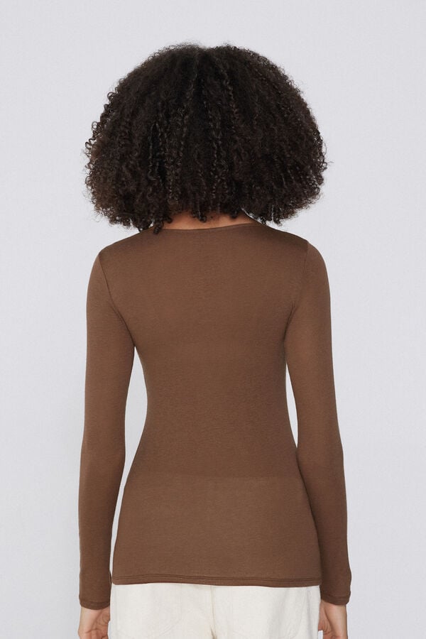 Tezenis Camiseta con Cuello de Barco de Viscosa y Lana Merino Envío gratis