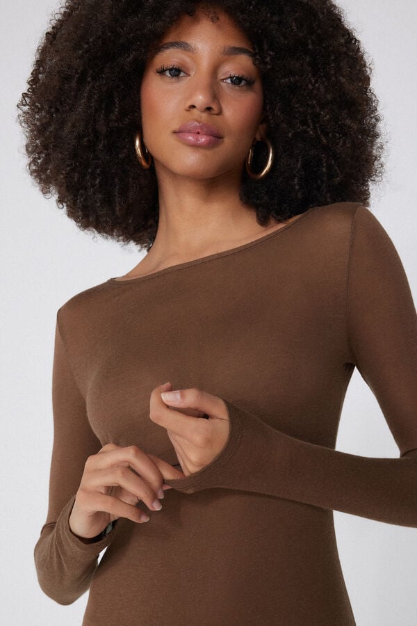 Tezenis Camiseta con Cuello de Barco de Viscosa y Lana Merino Envío gratis