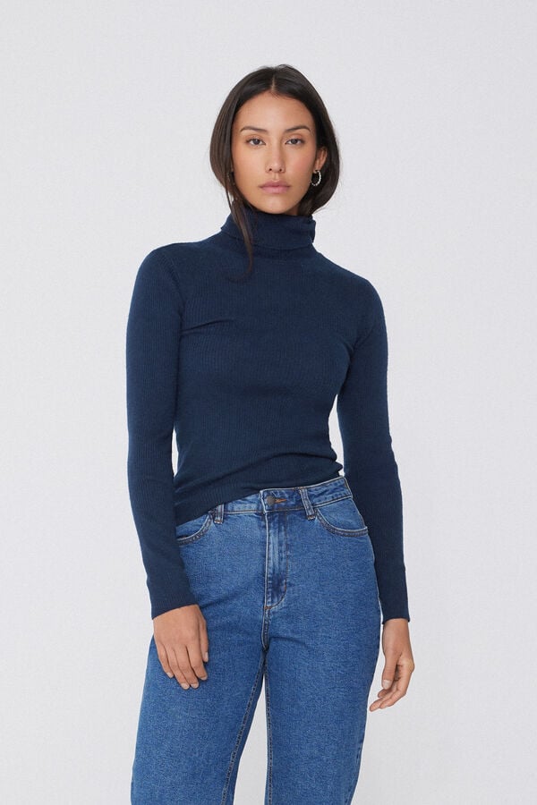 Tezenis Jersey Abrigado Manga Larga Cuello Alto Canalé con Lana Superdescuento