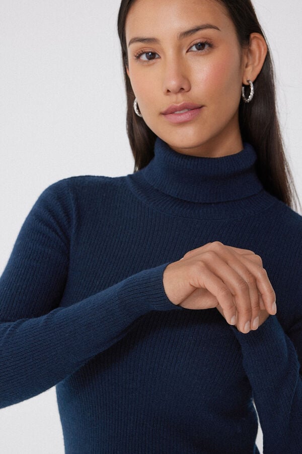 Tezenis Jersey Abrigado Manga Larga Cuello Alto Canalé con Lana Superdescuento