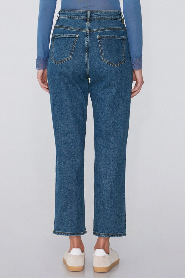 Tezenis Vaqueros de Talle Alto Denim Rectos con Bolsillos Envío gratis