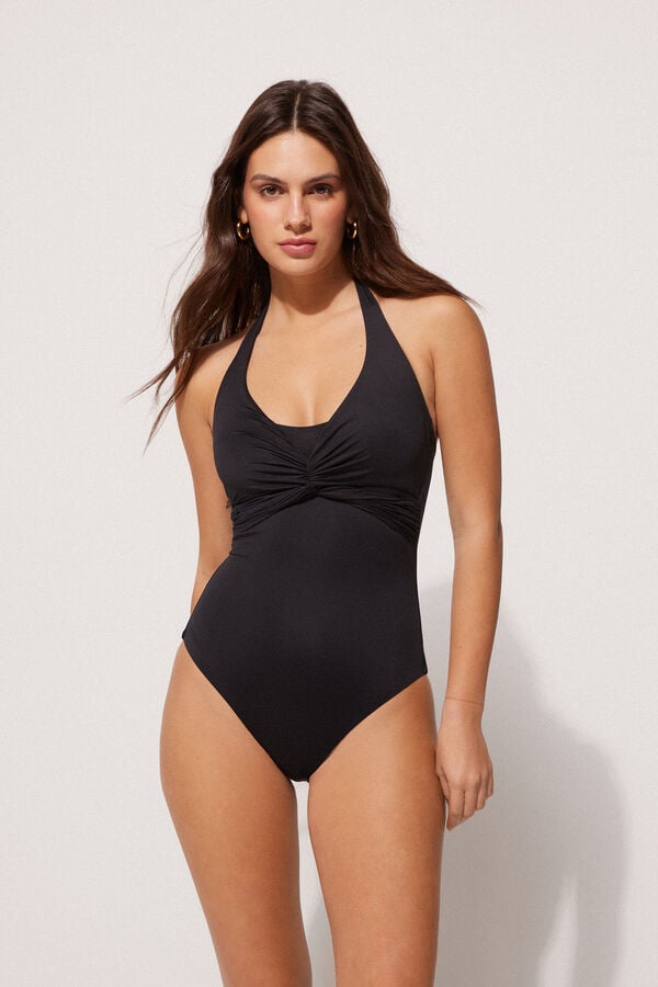 Tezenis Bañador Entero Bandeau con Relleno Ligero Cruzado de Microfibra Reciclada Precios de Black Friday