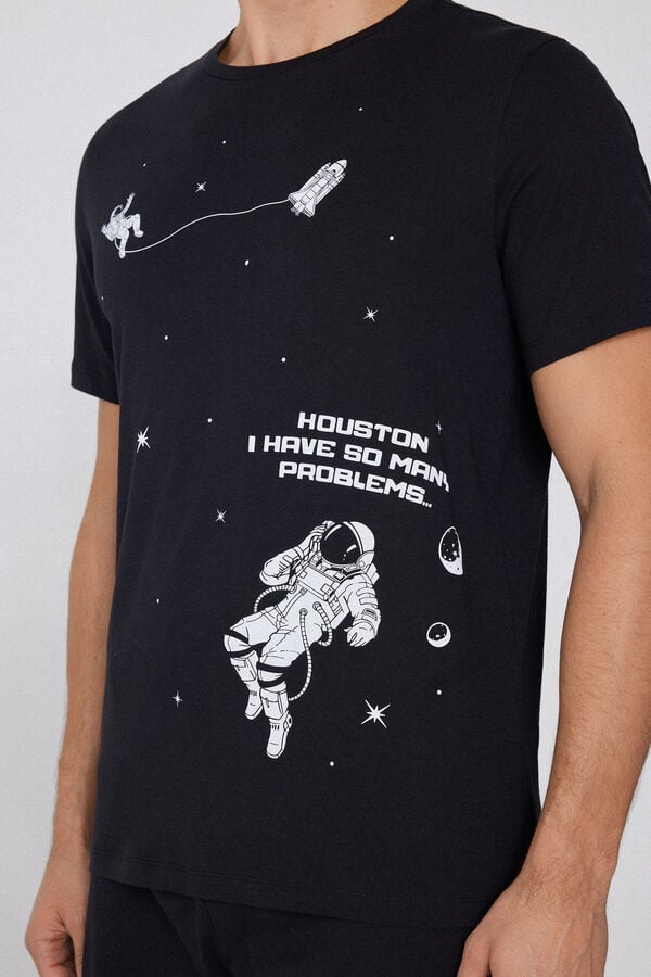 Tezenis Pijama Corto Hombre Media Manga Algodón Estampado Houston Tienda