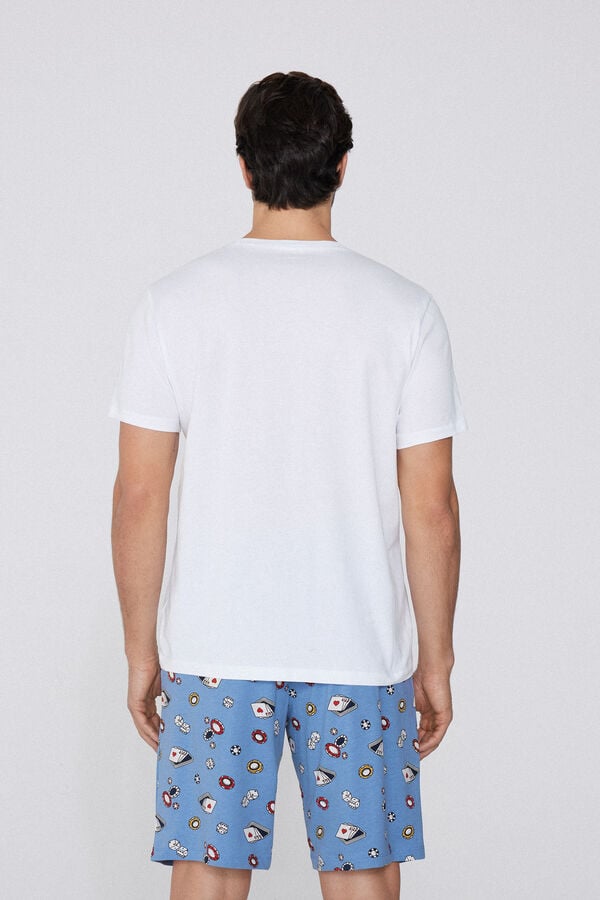 Tezenis Pijama Corto Hombre Media Manga Algodón Estampado Bedtime Liquidación