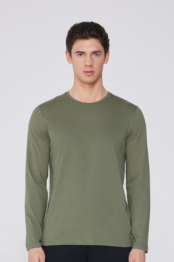 Tezenis Camiseta 100% algodón manga larga y cuello redondo hombre